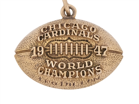 1947 NFL Championship Chicago Cardinals Football Charm With Chain (Family LOA)